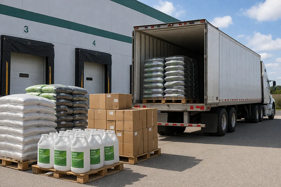 Pallets of commercial grow media